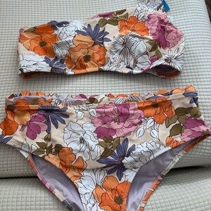 Cupshe Floral Bikini Set - Orange, Pink, Purple